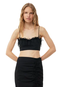 GANNI Sett | Topper<Drapey Melange Sleeveless-topp Black