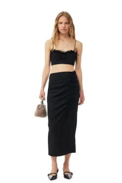 GANNI Sett | Topper<Drapey Melange Sleeveless-topp Black