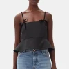GANNI Trending Now | Topper<Duchesse Satin-topp Black