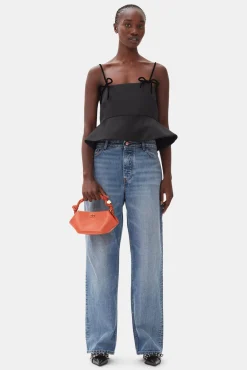 GANNI Trending Now | Topper<Duchesse Satin-topp Black