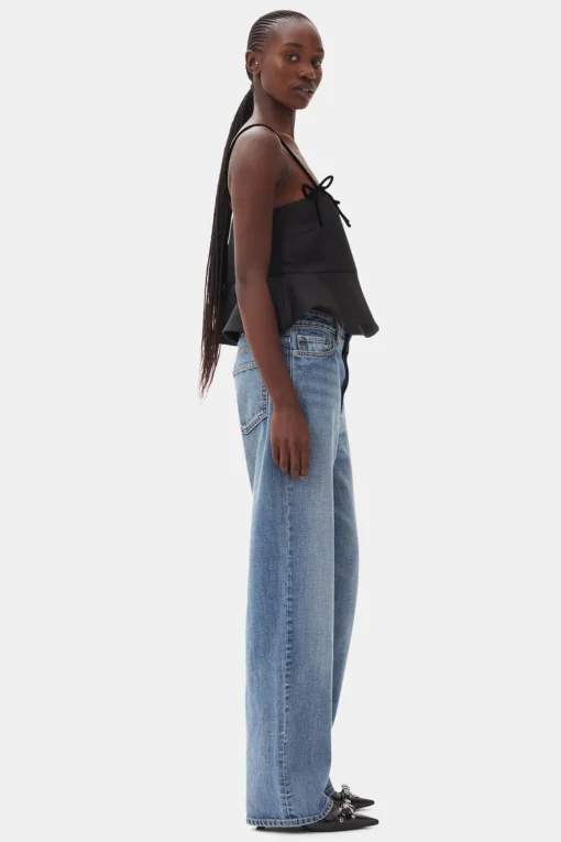 GANNI Trending Now | Topper<Duchesse Satin-topp Black
