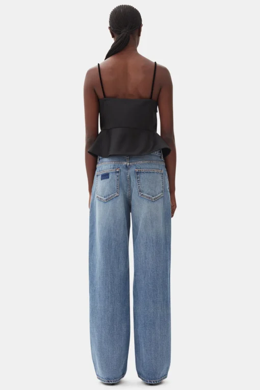 GANNI Trending Now | Topper<Duchesse Satin-topp Black