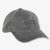 GANNI Hatter<Embroidered Denim Logo-caps Black