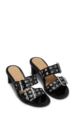 GANNI Sko | Mules<Feminine Buckle Heeled Mule-Sandal Black