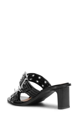 GANNI Sko | Mules<Feminine Buckle Heeled Mule-Sandal Black