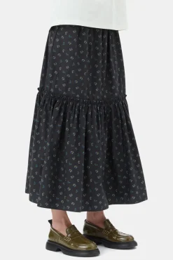 GANNI Sett | Skjørt<Black Floral Printed Maxi-skjørt Phantom