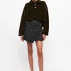 GANNI Sett | Festklær<Fluffy Denim Wrap Mini-skjørt Black