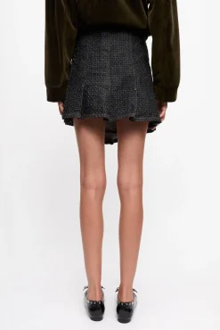 GANNI Sett | Festklær<Fluffy Denim Wrap Mini-skjørt Black