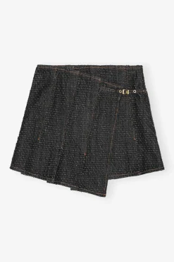 GANNI Sett | Festklær<Fluffy Denim Wrap Mini-skjørt Black