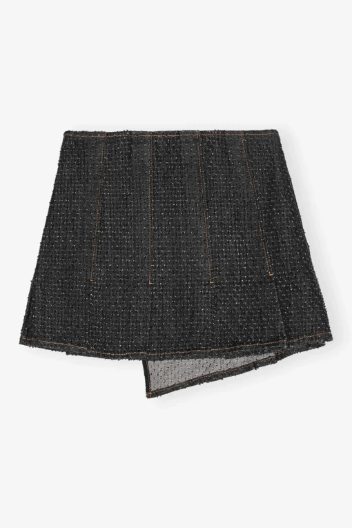 GANNI Sett | Festklær<Fluffy Denim Wrap Mini-skjørt Black
