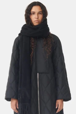 GANNI Vintertilbehør | Skjerf<Fringed-skjerf Black