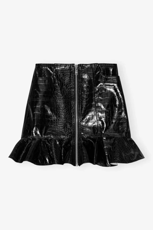 GANNI Fabrics Of The Future | Sett<Future Coated Mini-skjørt Black