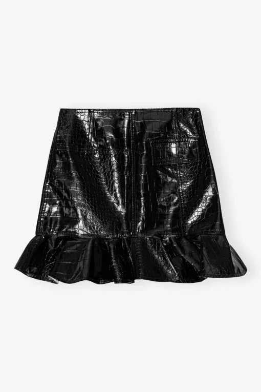 GANNI Fabrics Of The Future | Sett<Future Coated Mini-skjørt Black