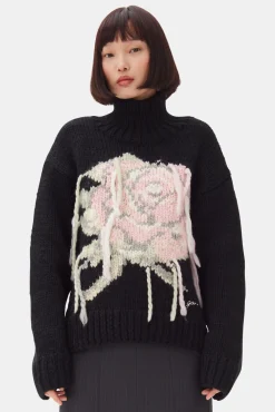 GANNI Strikkeplagg<Handknit Turtleneck-genser Black