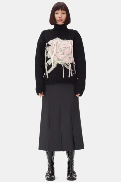 GANNI Strikkeplagg<Handknit Turtleneck-genser Black