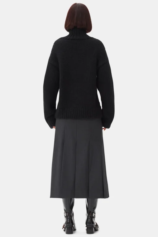GANNI Strikkeplagg<Handknit Turtleneck-genser Black