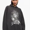 GANNI Ganni Exclusives<Black Isoli Heart Oversized-hettegenser Phantom