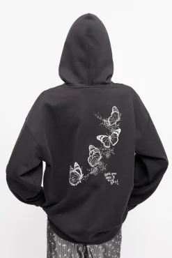 GANNI Ganni Exclusives<Black Isoli Heart Oversized-hettegenser Phantom