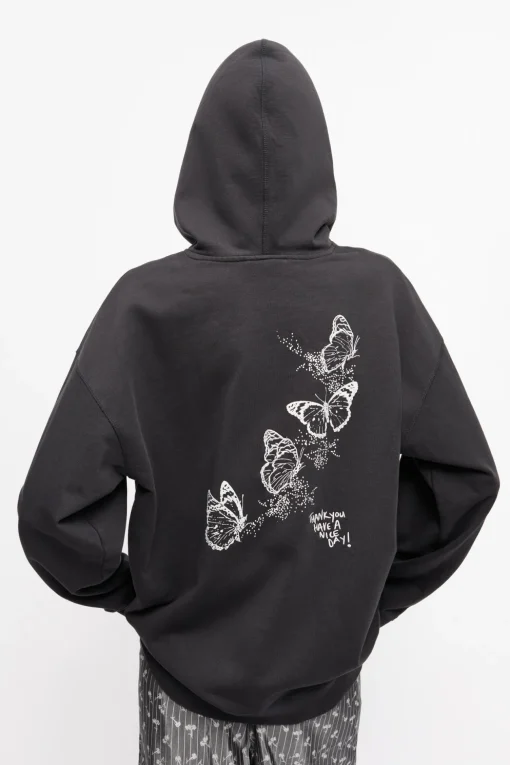GANNI Ganni Exclusives<Black Isoli Heart Oversized-hettegenser Phantom