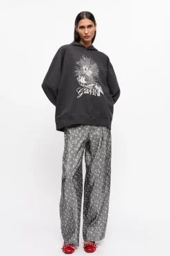 GANNI Ganni Exclusives<Black Isoli Heart Oversized-hettegenser Phantom