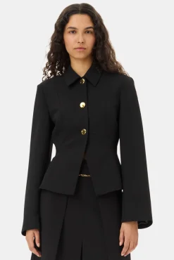 GANNI Dresstoff | Sett<Light Twill Suiting-blazer Black