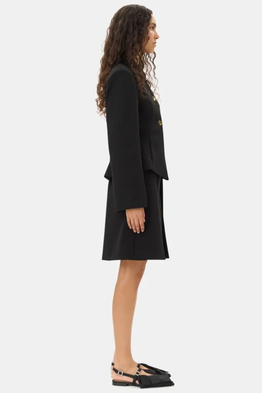 GANNI Dresstoff | Sett<Light Twill Suiting-blazer Black