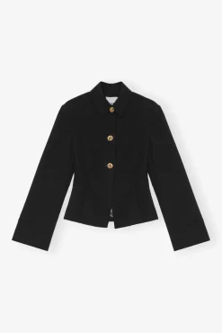 GANNI Dresstoff | Sett<Light Twill Suiting-blazer Black