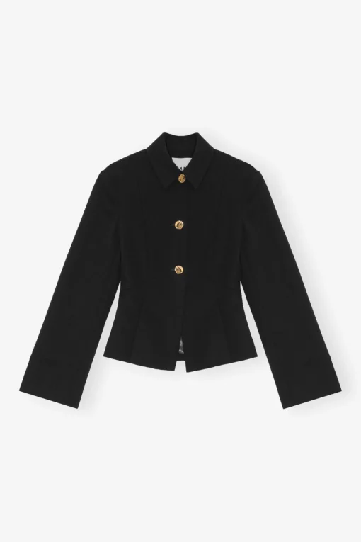 GANNI Dresstoff | Sett<Light Twill Suiting-blazer Black