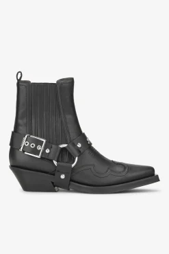 GANNI Sko | Western- & Cowboy Boots<Low Cut Western Chelsea-boots Black
