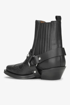 GANNI Sko | Western- & Cowboy Boots<Low Cut Western Chelsea-boots Black