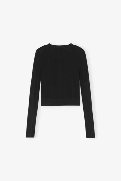 GANNI Strikkeplagg<Open-front-cardigan Black
