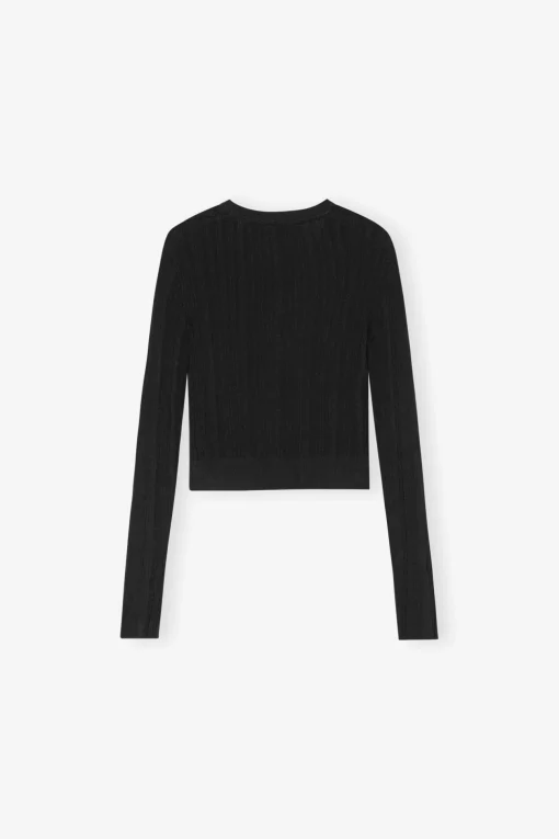 GANNI Strikkeplagg<Open-front-cardigan Black