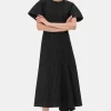 GANNI Kjoler<Pinstripe Long-kjole Black