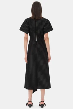 GANNI Kjoler<Pinstripe Long-kjole Black