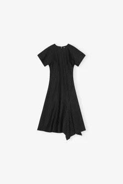 GANNI Kjoler<Pinstripe Long-kjole Black