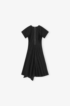 GANNI Kjoler<Pinstripe Long-kjole Black