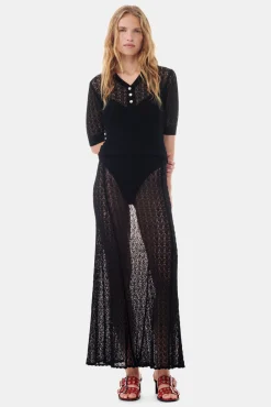 GANNI Ganni Exclusives | Sett<Pointelle Long-skjørt Black