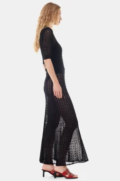 GANNI Ganni Exclusives | Sett<Pointelle Long-skjørt Black