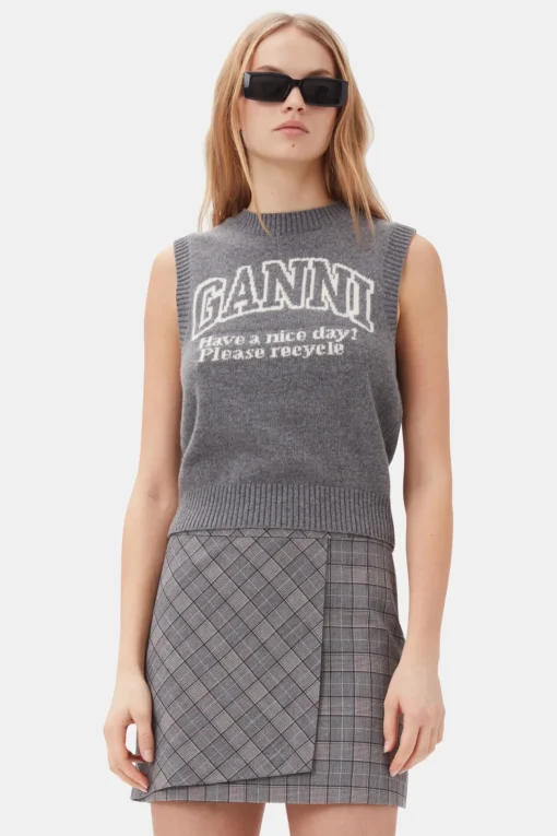 GANNI Solbriller<Rectangular-solbriller Black