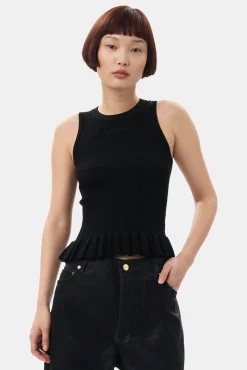 GANNI Strikkeplagg<Rib Tank-topp Black