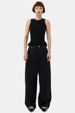 GANNI Strikkeplagg<Rib Tank-topp Black