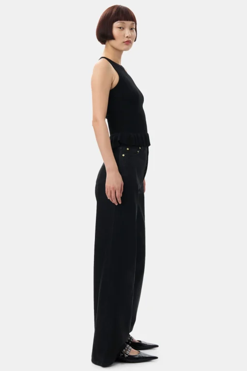 GANNI Strikkeplagg<Rib Tank-topp Black