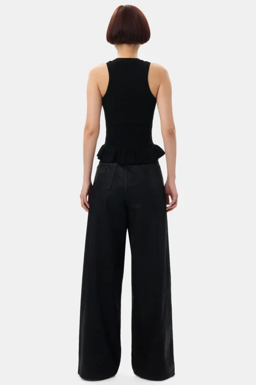 GANNI Strikkeplagg<Rib Tank-topp Black