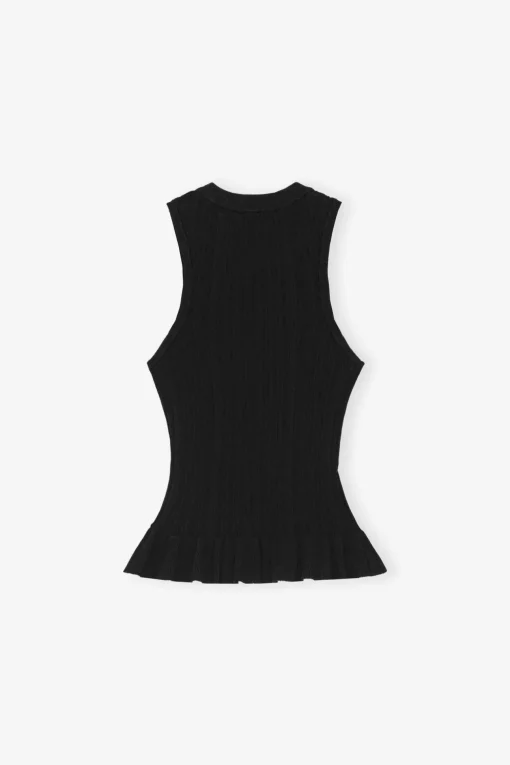 GANNI Strikkeplagg<Rib Tank-topp Black