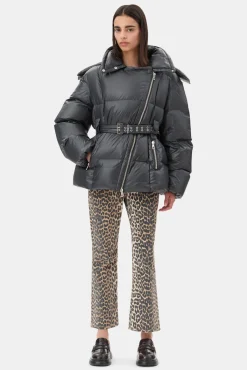GANNI Kåper & Jakker | Dunjakker<Black Shiny Nylon Puffer-jakke BlackSand