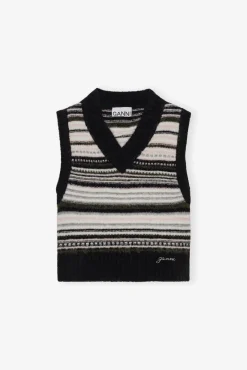 GANNI Plus Size Klær | Strikkeplagg<Stripe-vest Black