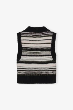 GANNI Plus Size Klær | Strikkeplagg<Stripe-vest Black