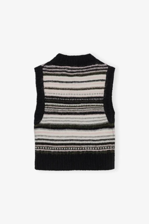 GANNI Plus Size Klær | Strikkeplagg<Stripe-vest Black
