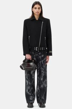 GANNI Ganni Exclusives | Kåper & Jakker<Textured Boucle Wool-jakke Black
