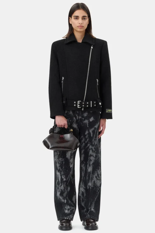 GANNI Ganni Exclusives | Kåper & Jakker<Textured Boucle Wool-jakke Black